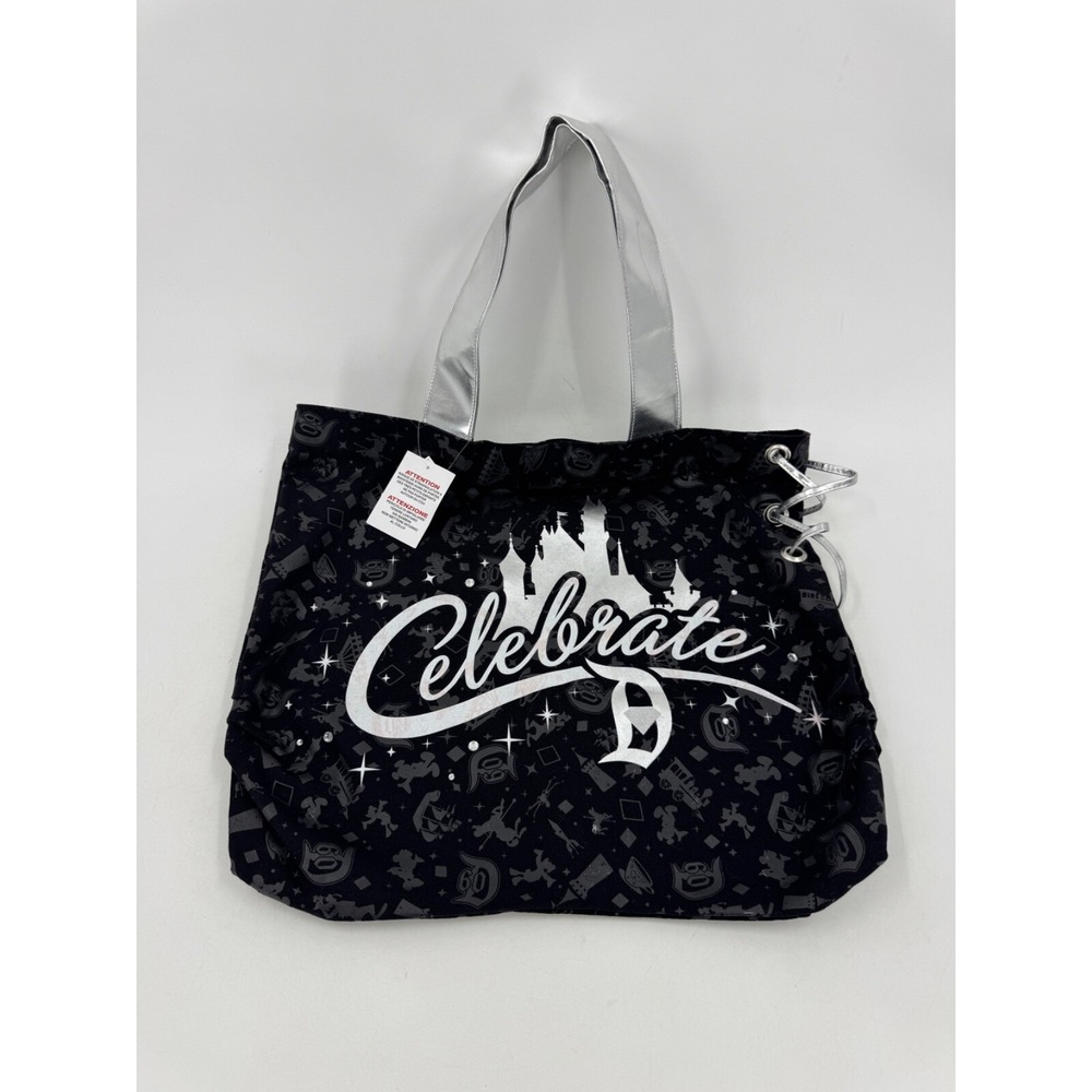 Disneyland 60th Diamond Celebration D60 Black Rhinestone Celebrate Tote Bag NWT